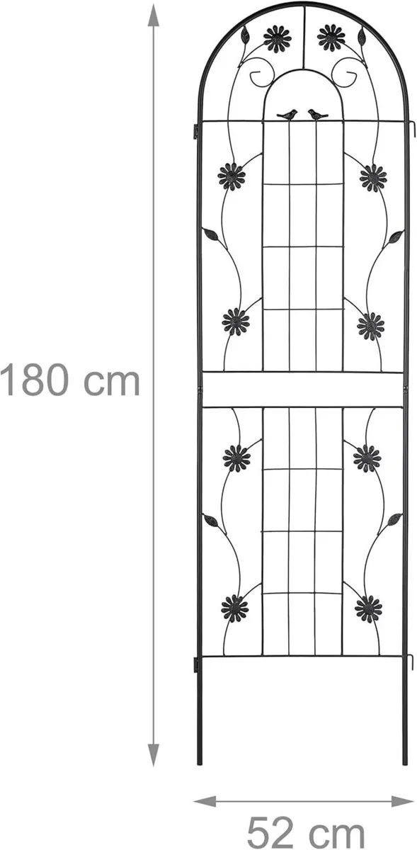 Garden Trellis Set of 2 HxW 180 x 50 cm Metal - Image 3