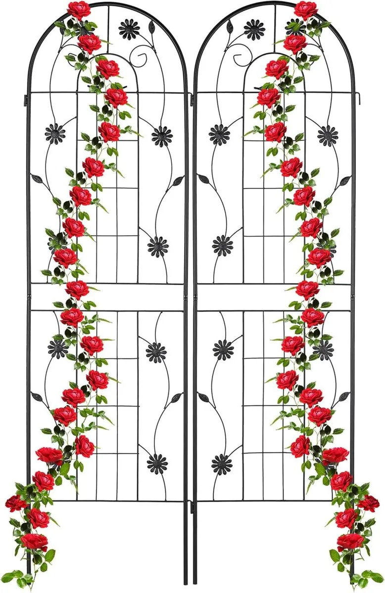 Garden Trellis Set of 2 HxW 180 x 50 cm Metal - Image 1