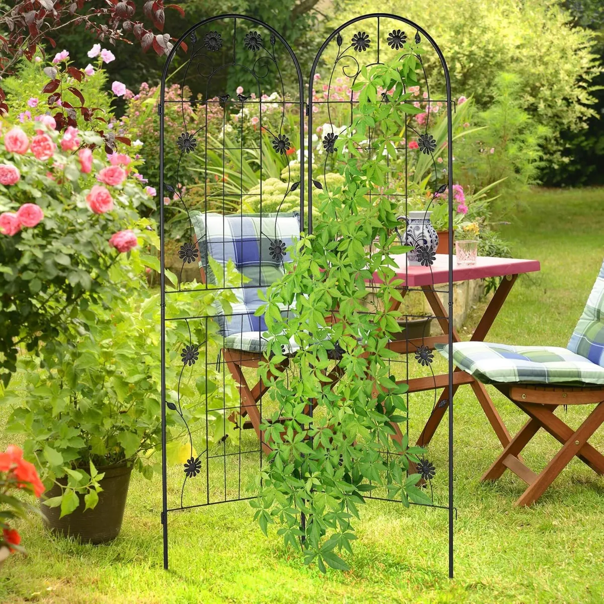 Garden Trellis Set of 2 HxW 180 x 50 cm Metal - Image 2