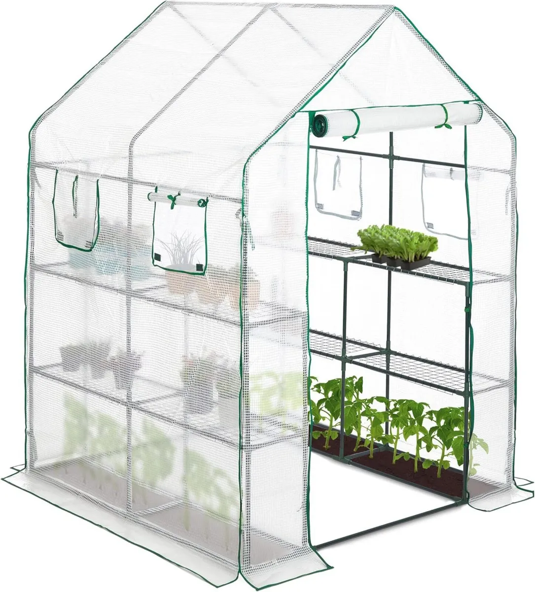 Walk-In Greenhouse 4 Window Bench Stool Display - Image 1
