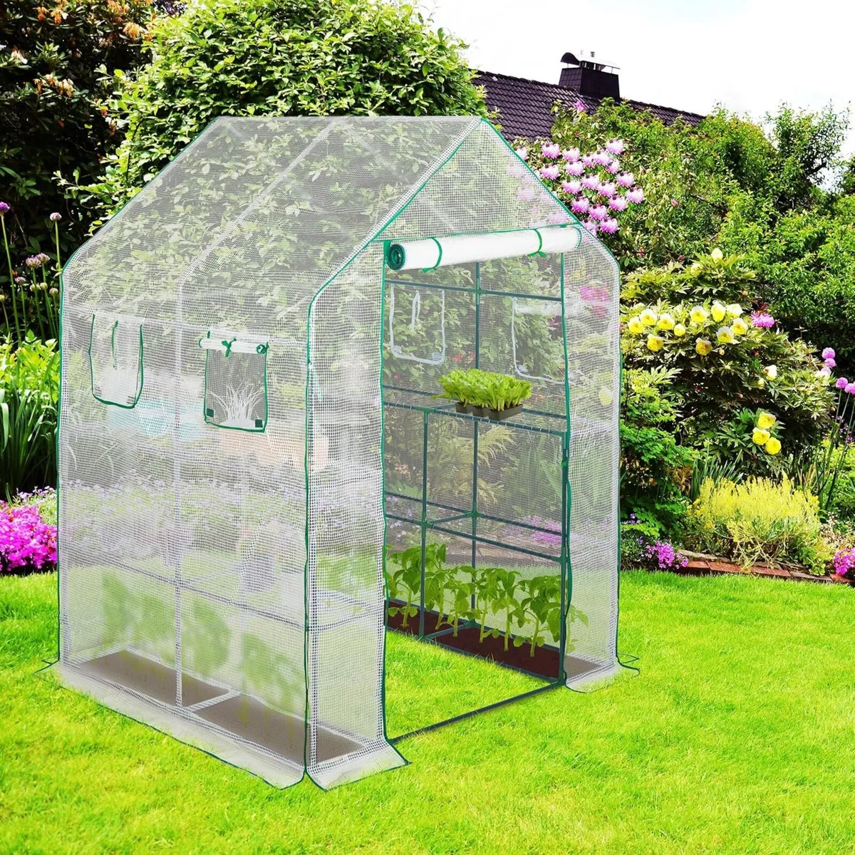 Walk-In Greenhouse 4 Window Bench Stool Display - Image 2