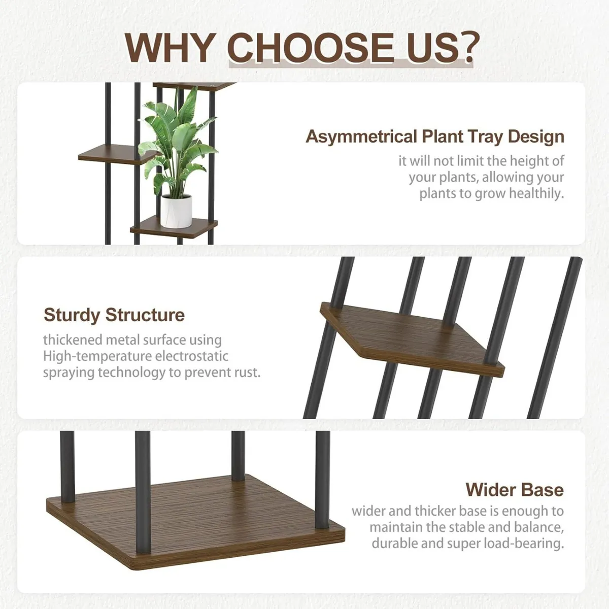 6 Tier Plant Stands Indoor Metal Wood Tiered - Image 4