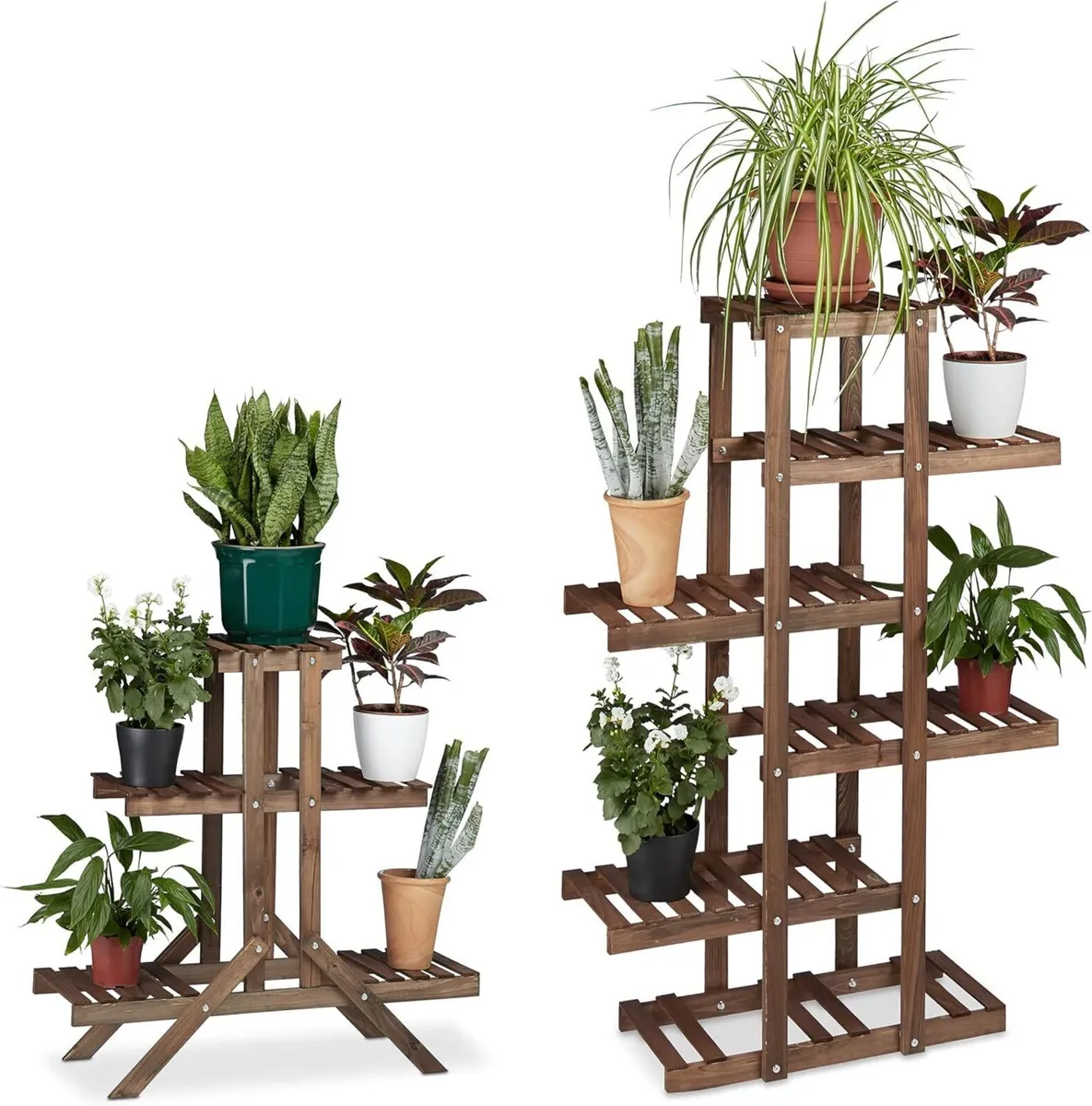 2x plant stand set flower rack shelf tiered - Image 1