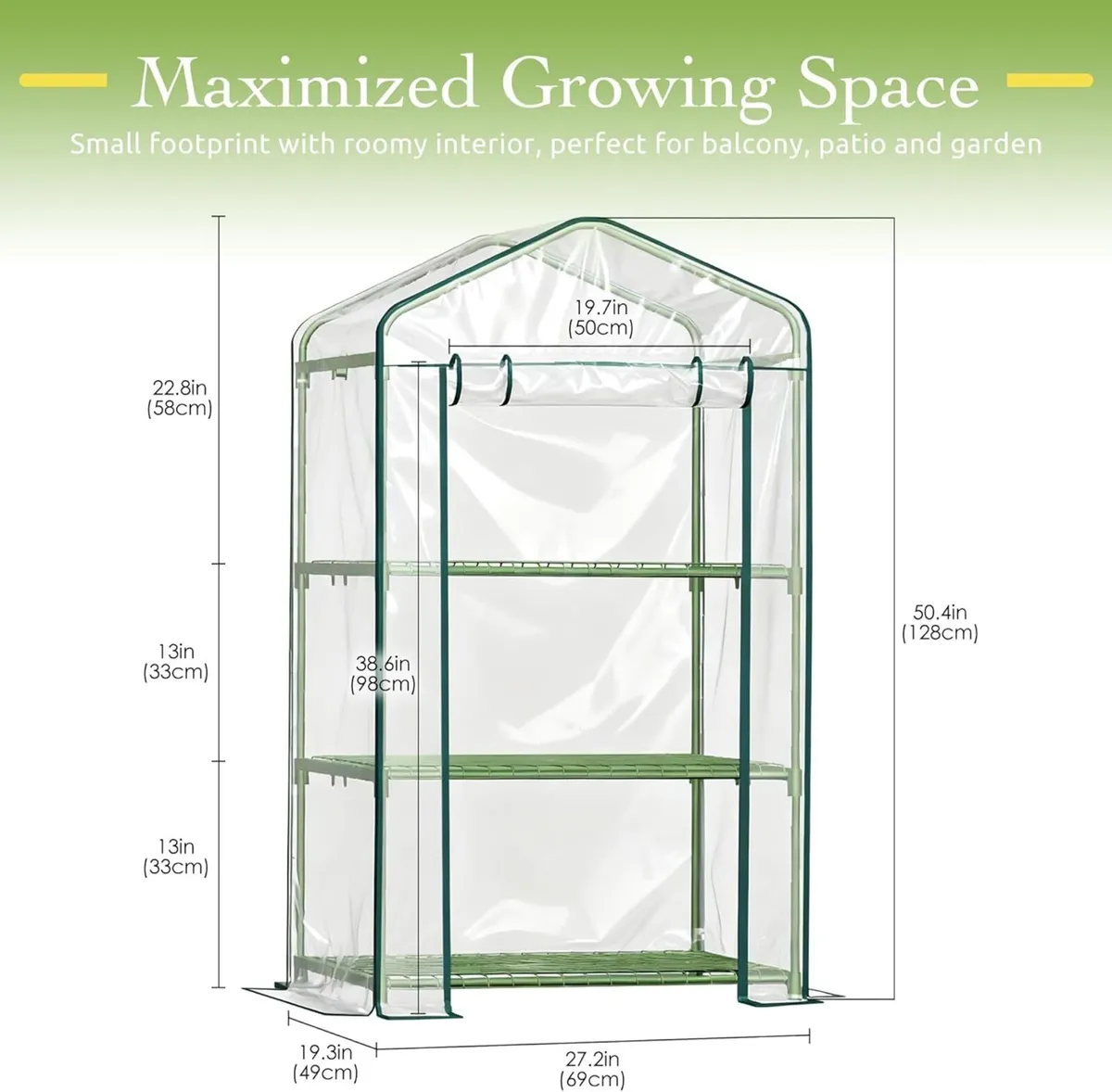 Mini Greenhouse for Outdoor Indoor 3 Tier Shelves - Image 2