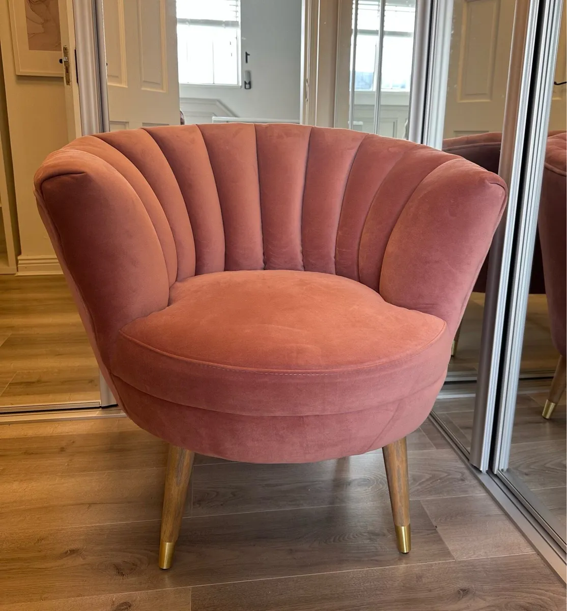 EZ Living Pink Velvet Occasional Chair - Image 1