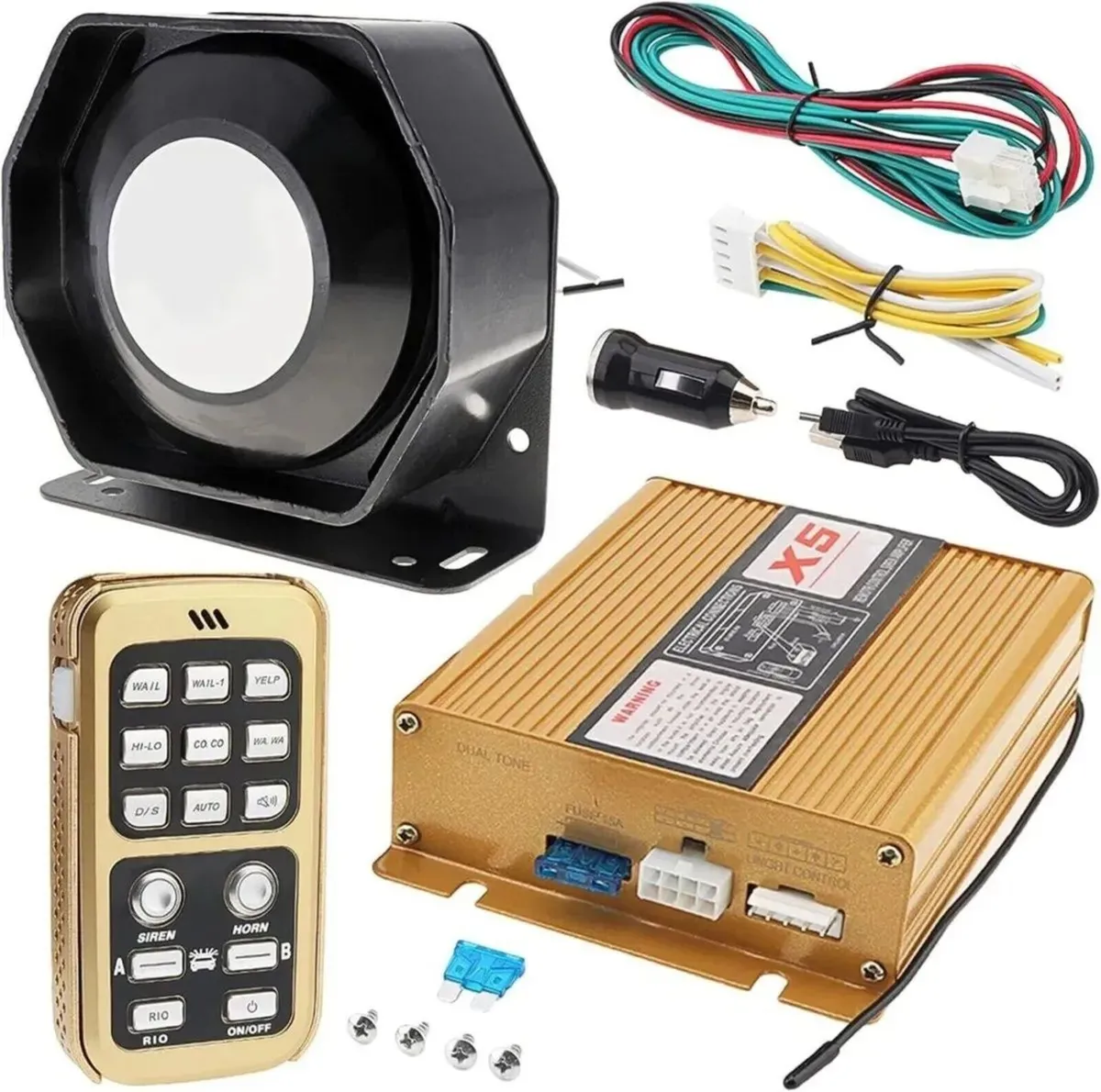 200W Car Warning Alarm Siren Speaker with Mic - Image 2