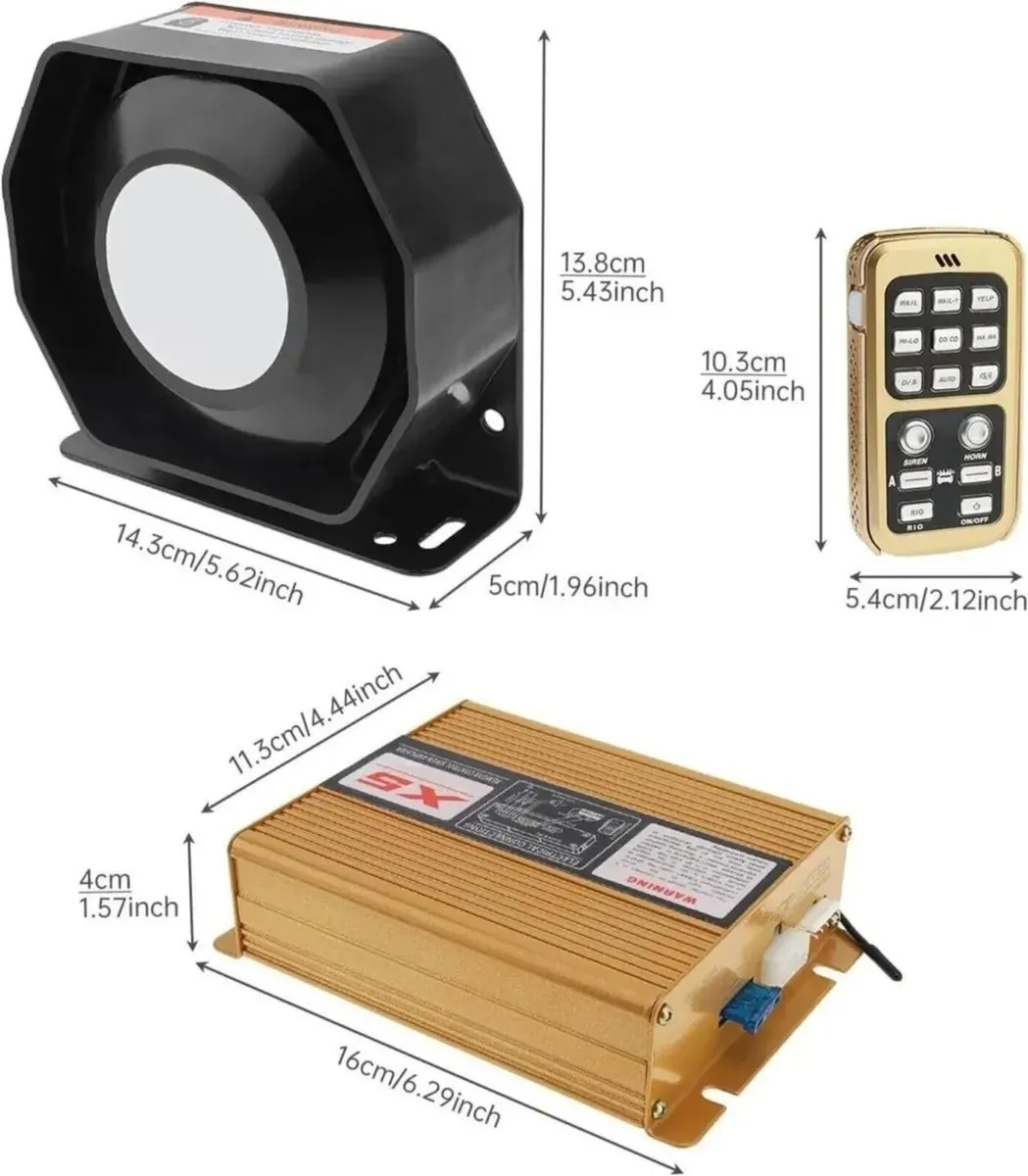 200W Car Warning Alarm Siren Speaker with Mic - Image 1