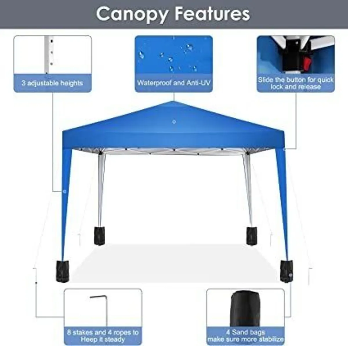 Gazebo 3 x 3 m Waterproof with UV Protection - Image 1