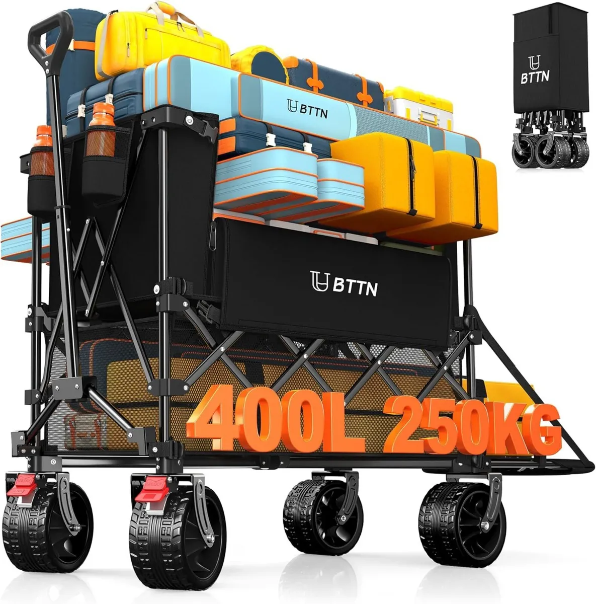 400L Double Decker Folding Festival Trolley 250kg - Image 1