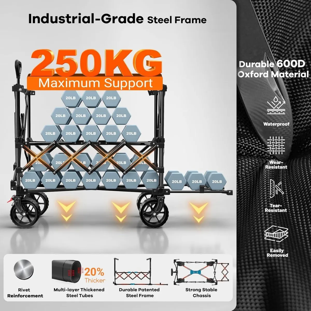 400L Double Decker Folding Festival Trolley 250kg - Image 4