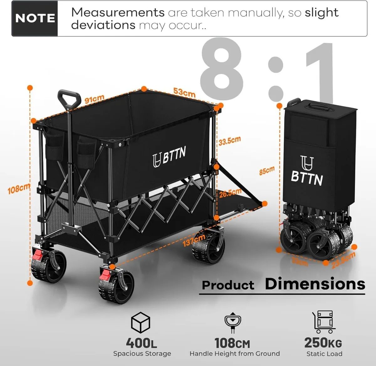 400L Double Decker Folding Festival Trolley 250kg - Image 2