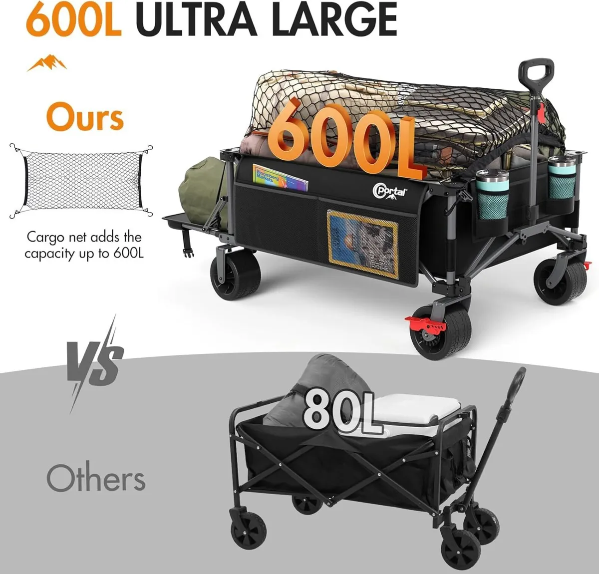 Widened Folding Festival Trolley XXL With Brakes - Image 4