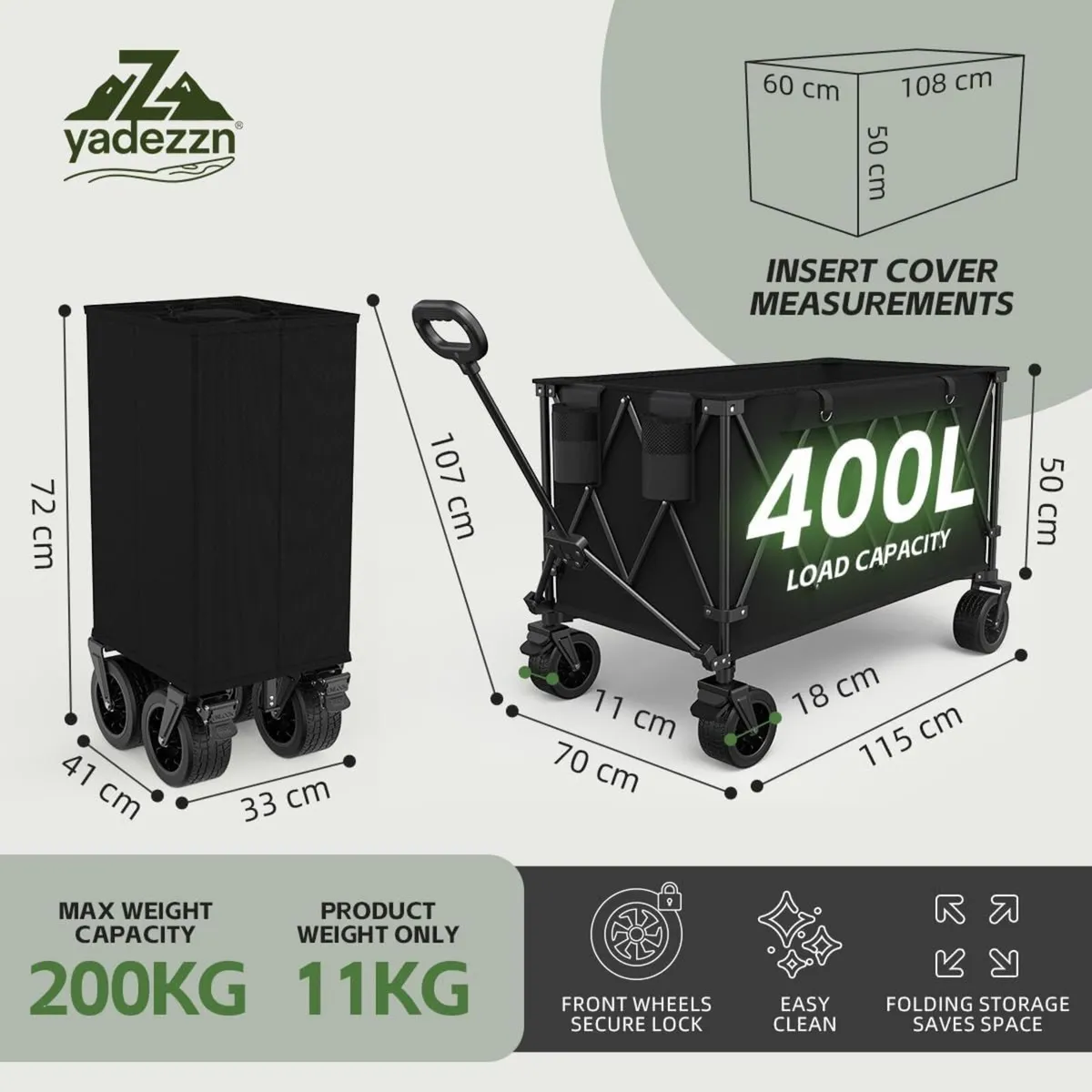 400L Festival Trolley on Wheels Super Large - Image 2