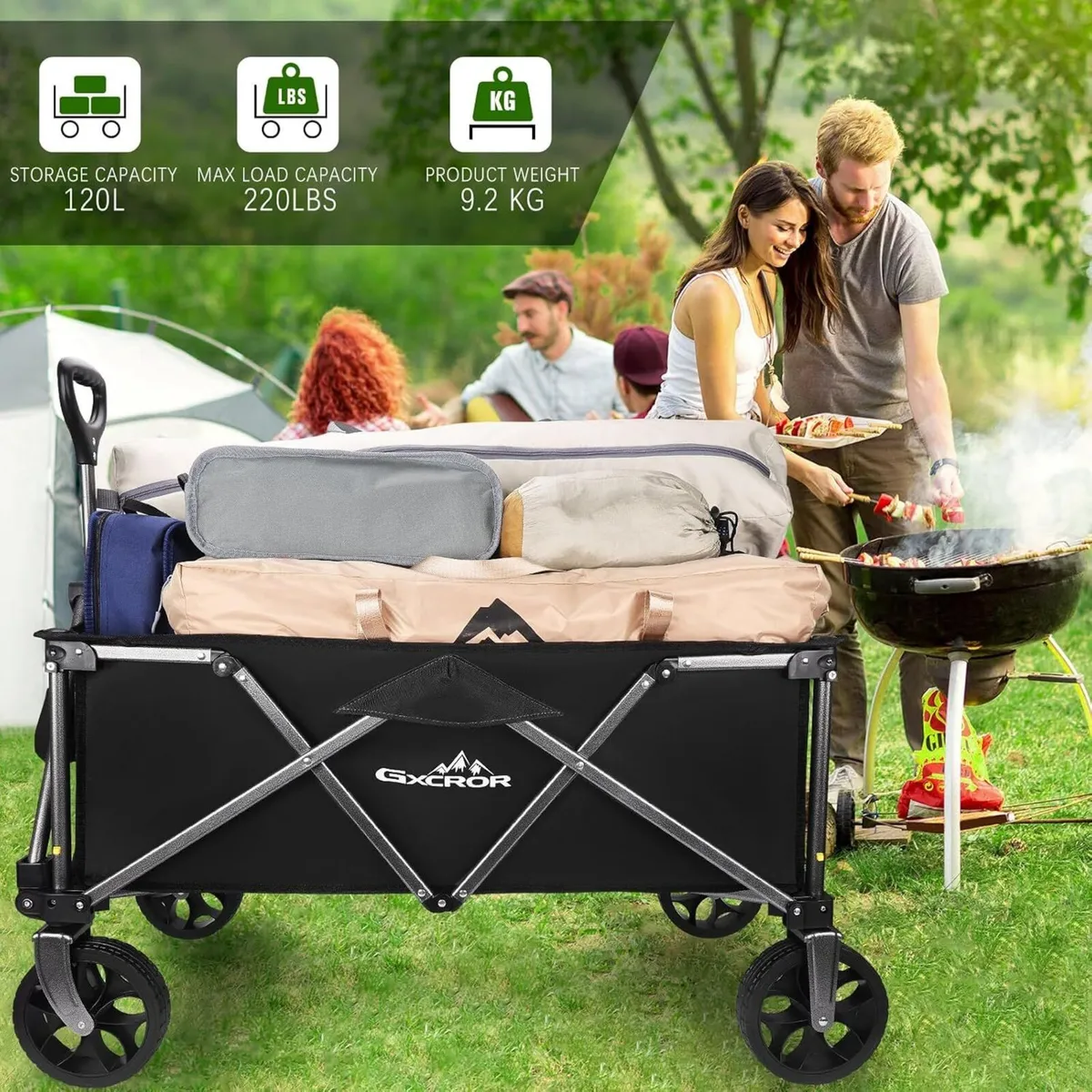 Festival Camping Trolley Cart Heavy Duty Folding - Image 3