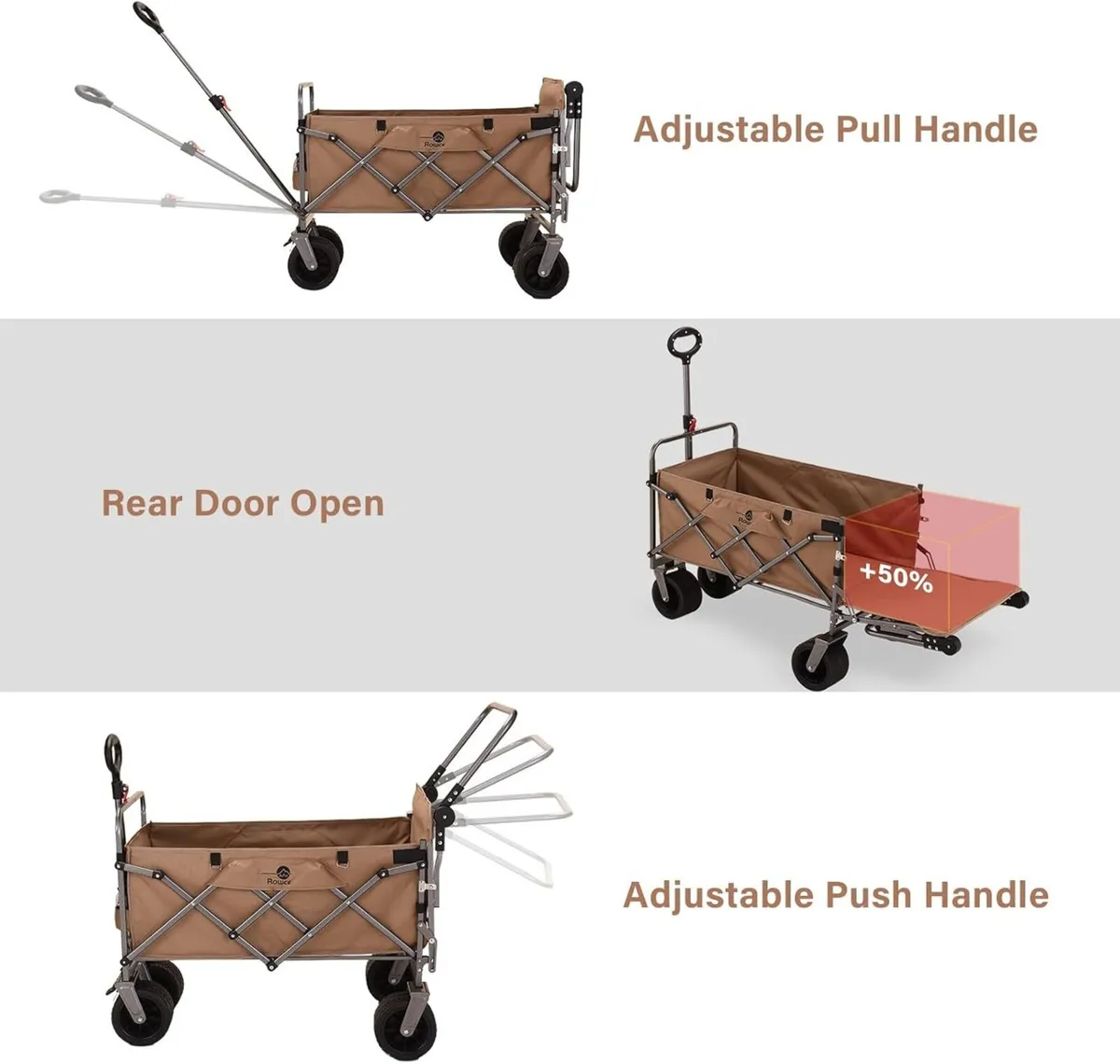225L Festival Trolley with Brakes Push Pull Beach - Image 4