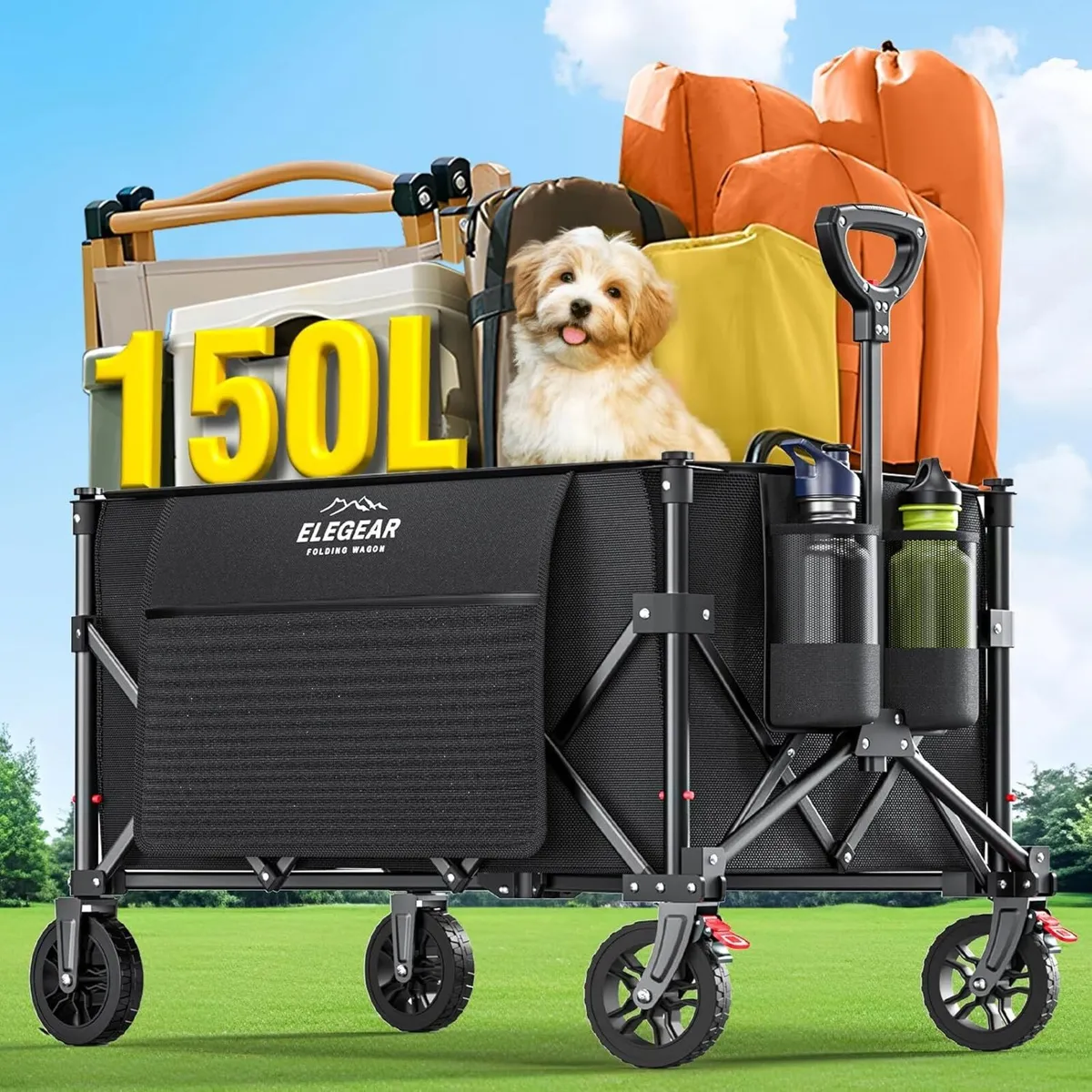 Festival Camping Trolley Cart Folding Wagon 120L - Image 1