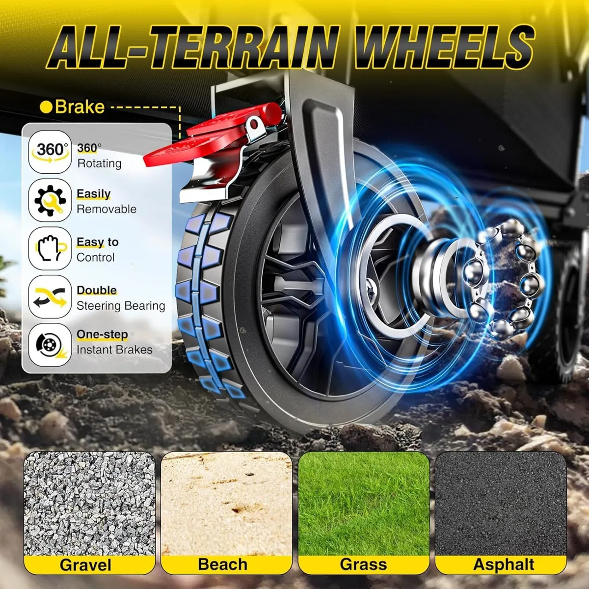 Festival Camping Trolley Cart Folding Wagon 120L - Image 4