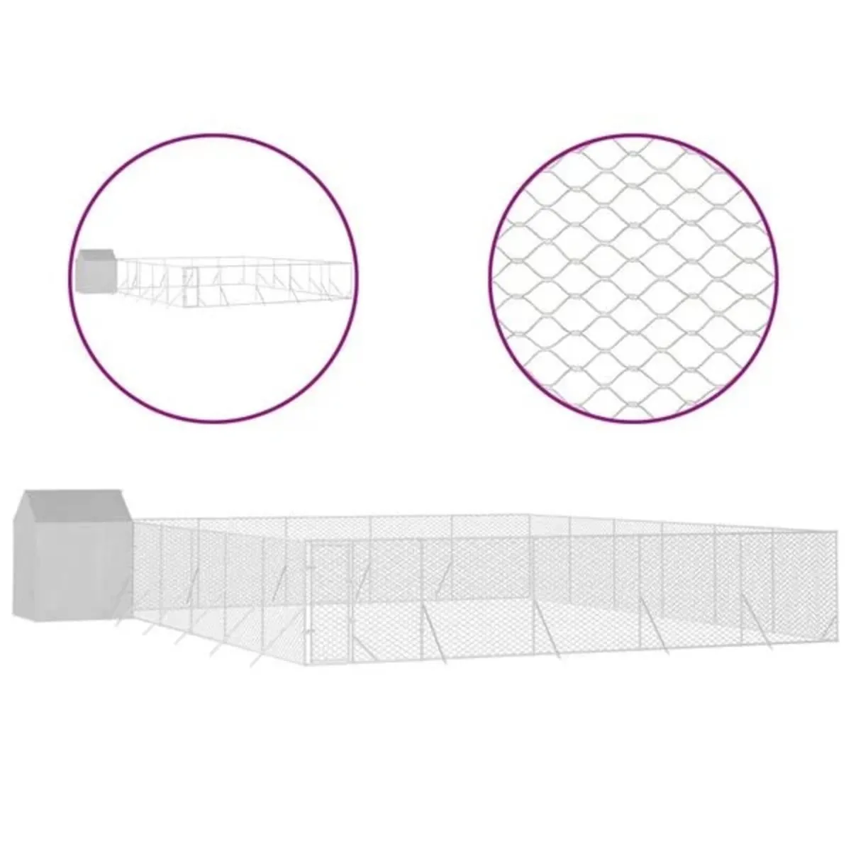 Outdoor Dog Kennel with Roof 12 X 12 X 2.5m - Image 1