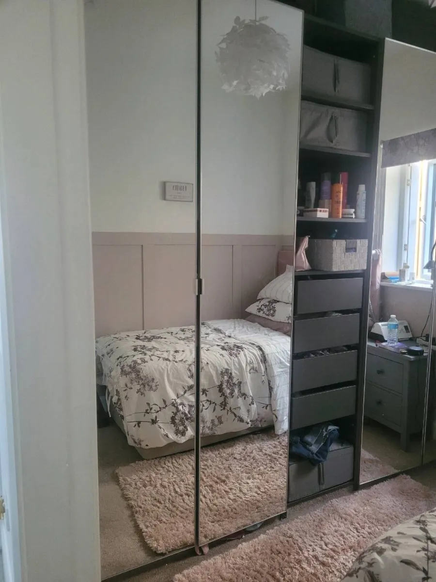 4 IKEA AHEIM MIRRORED WARDROBE DOORS - Image 1