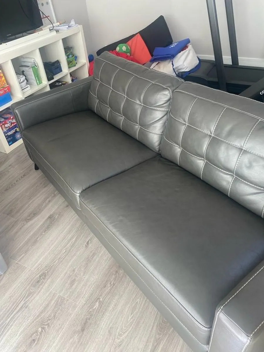 Faux leather sofa - Image 1