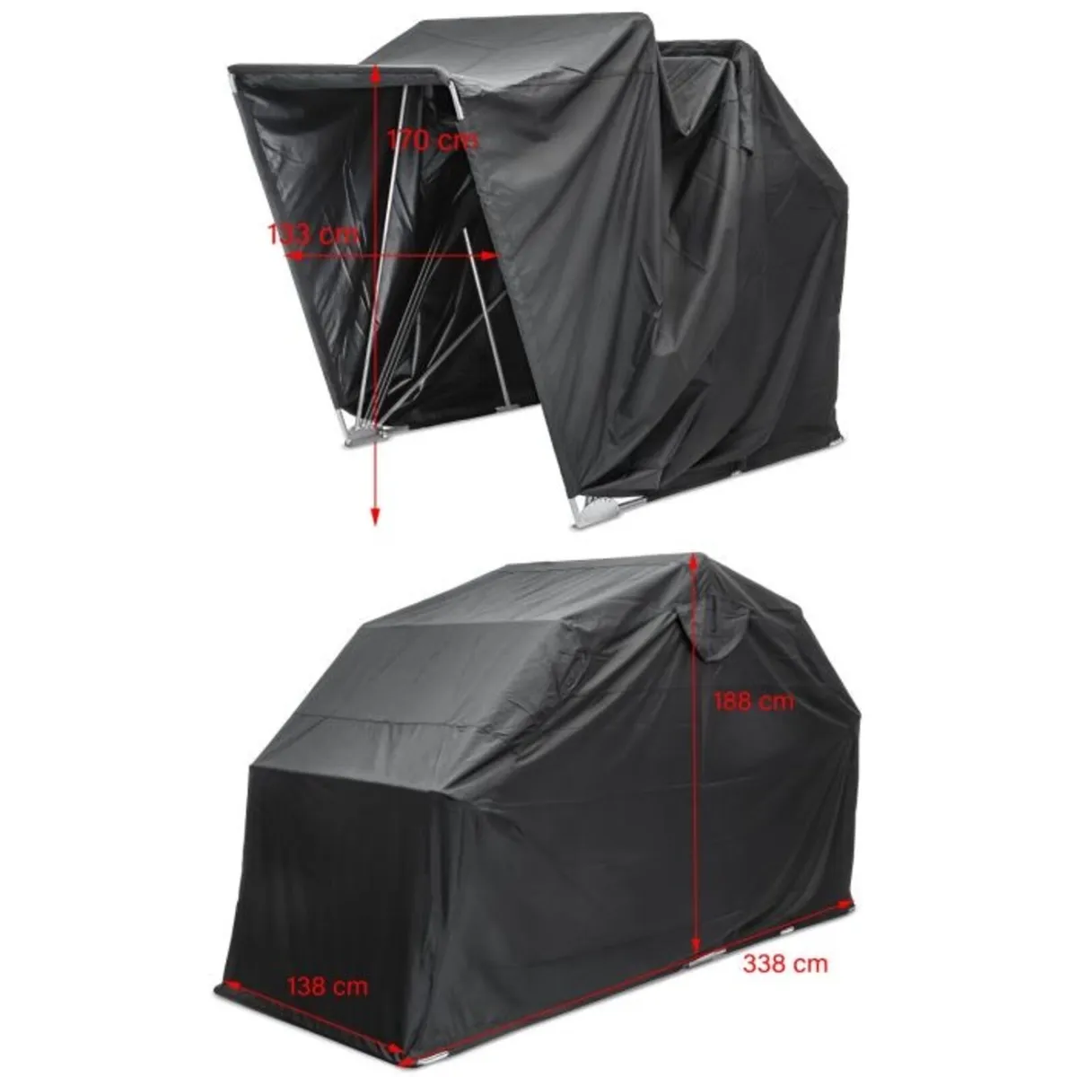 Motorcycle Shelter Garage Tent Cover Universal XXL - Image 4