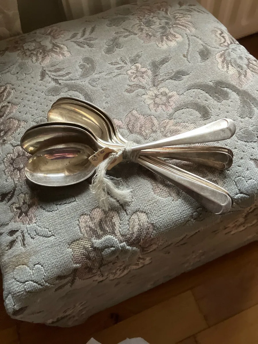 Six silver plated spoons