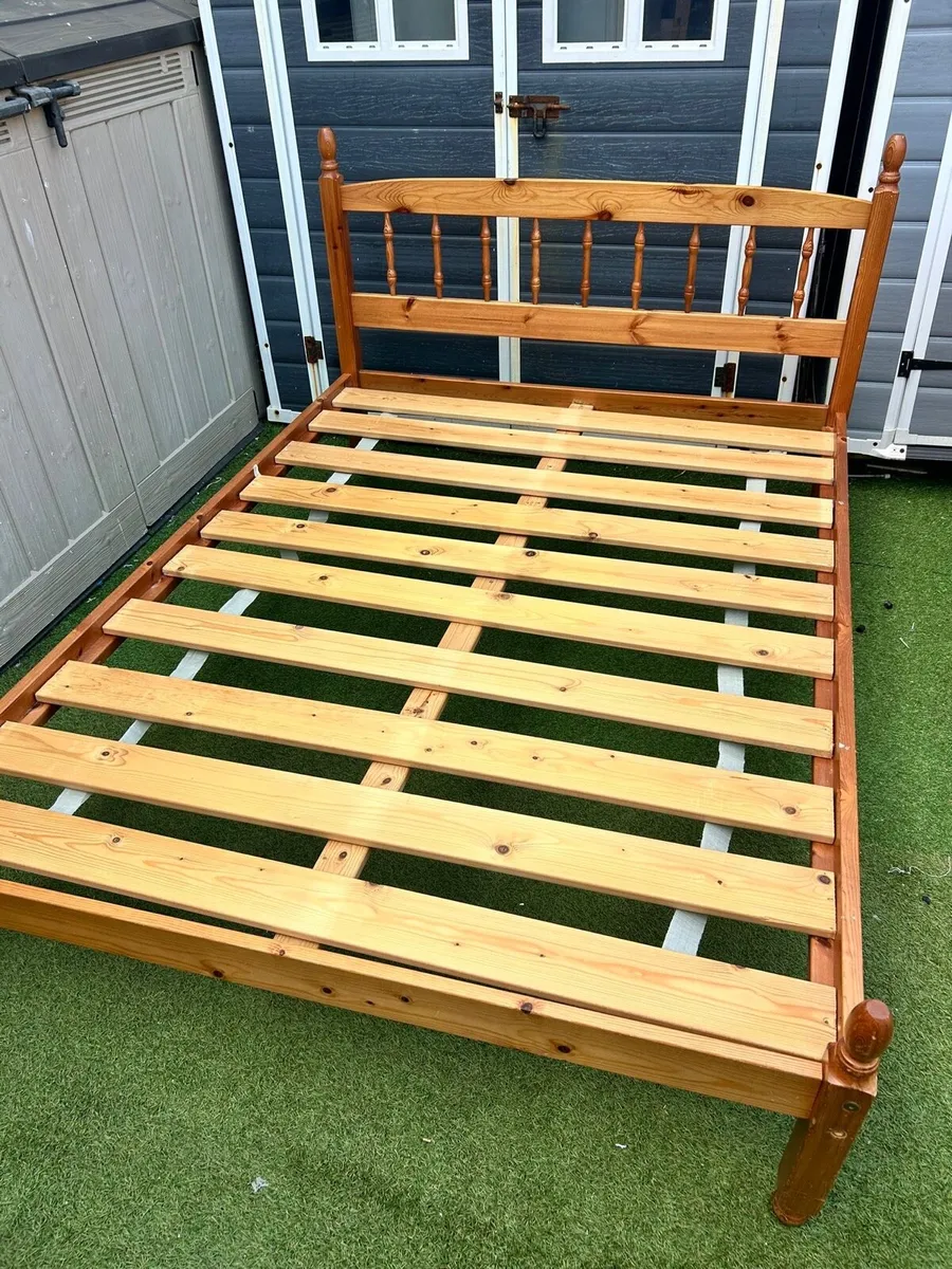 Lovely 4Ft 6” Double Wooden Bed Frame - Deliver
