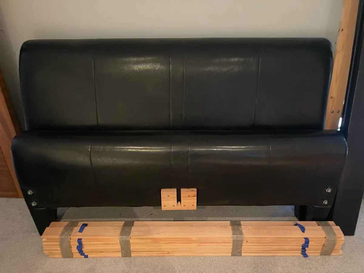Very Solid 5Ft Leather King Size Bed - Can Deliver - Image 1