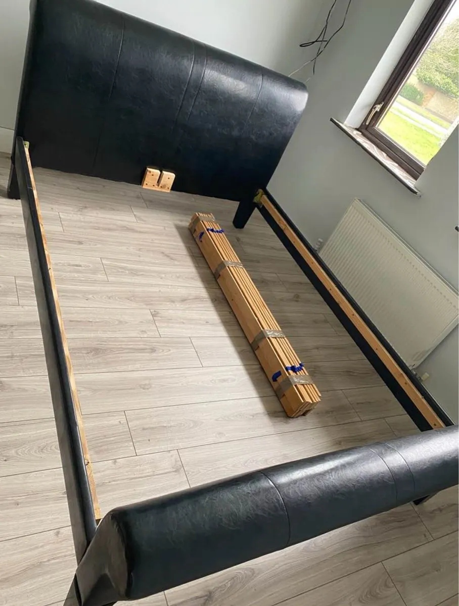 Very Solid 5Ft Leather King Size Bed - Can Deliver - Image 2