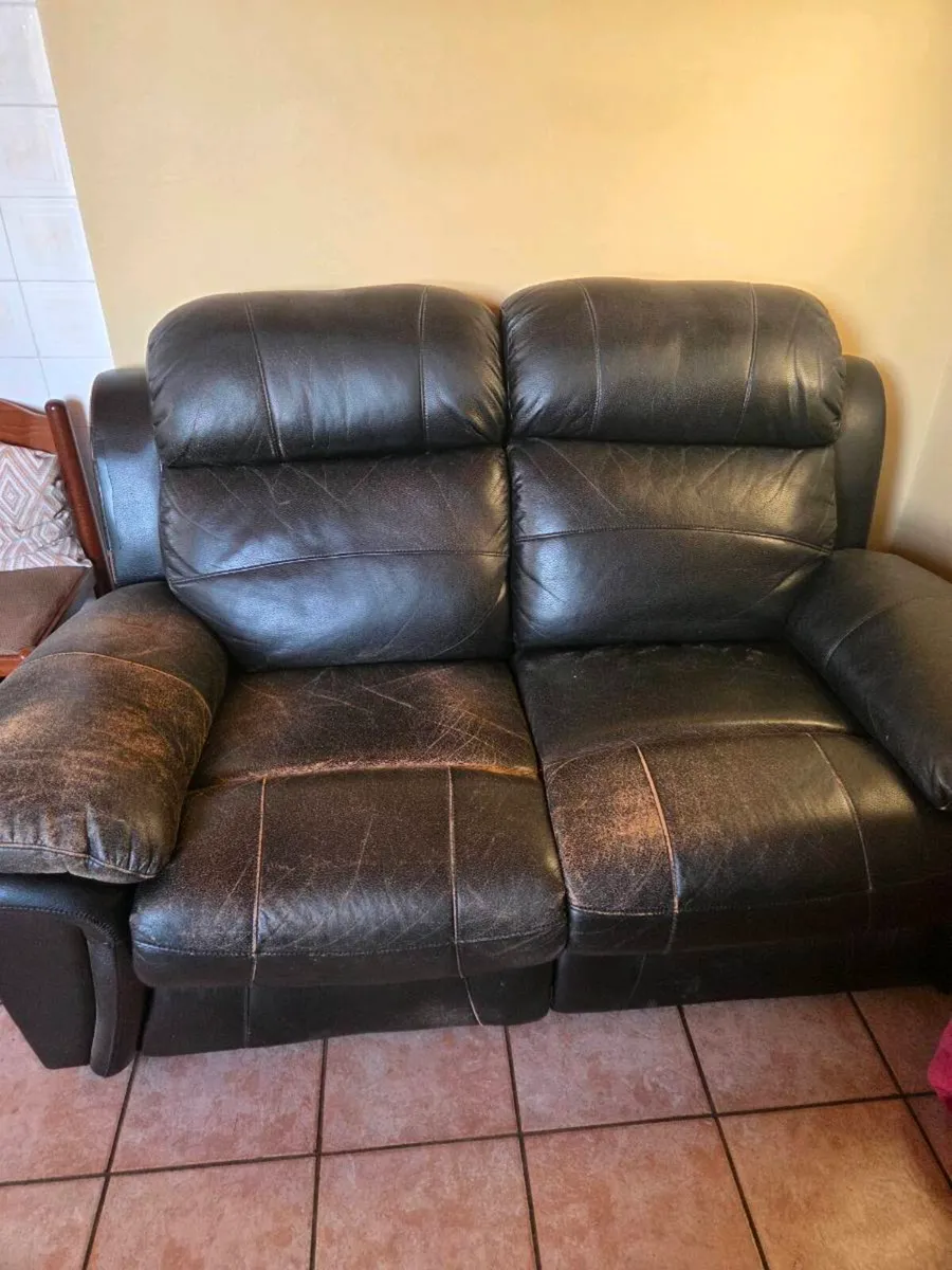 2 seater Leather Recliner. - Image 1