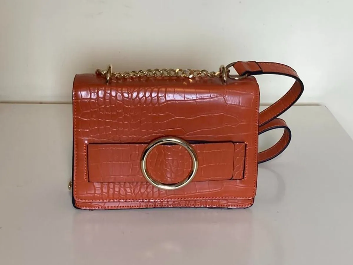 Elegant Croc-Effect Crossbody Bag - Image 1