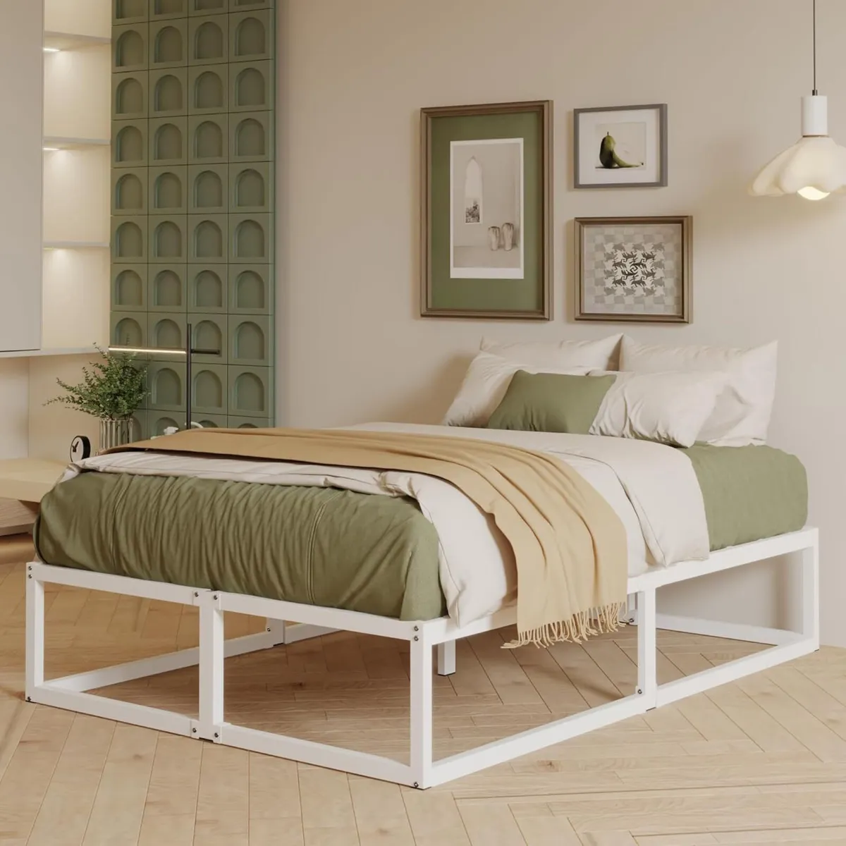 Double Bed Frame 36cm High with Steel Slats - Image 1