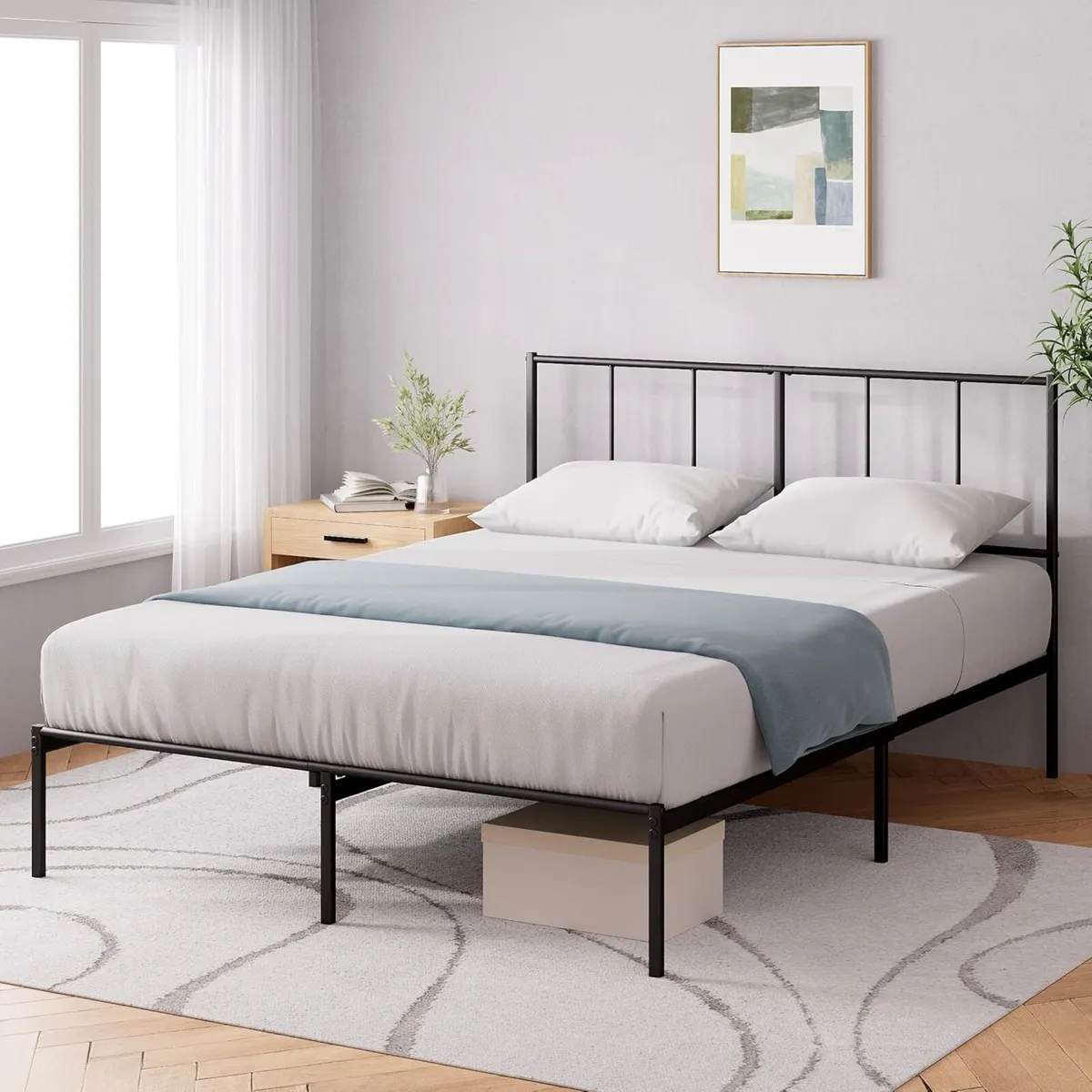 Justin Double Bed Frame with Headboard - 4ft6 - Image 4