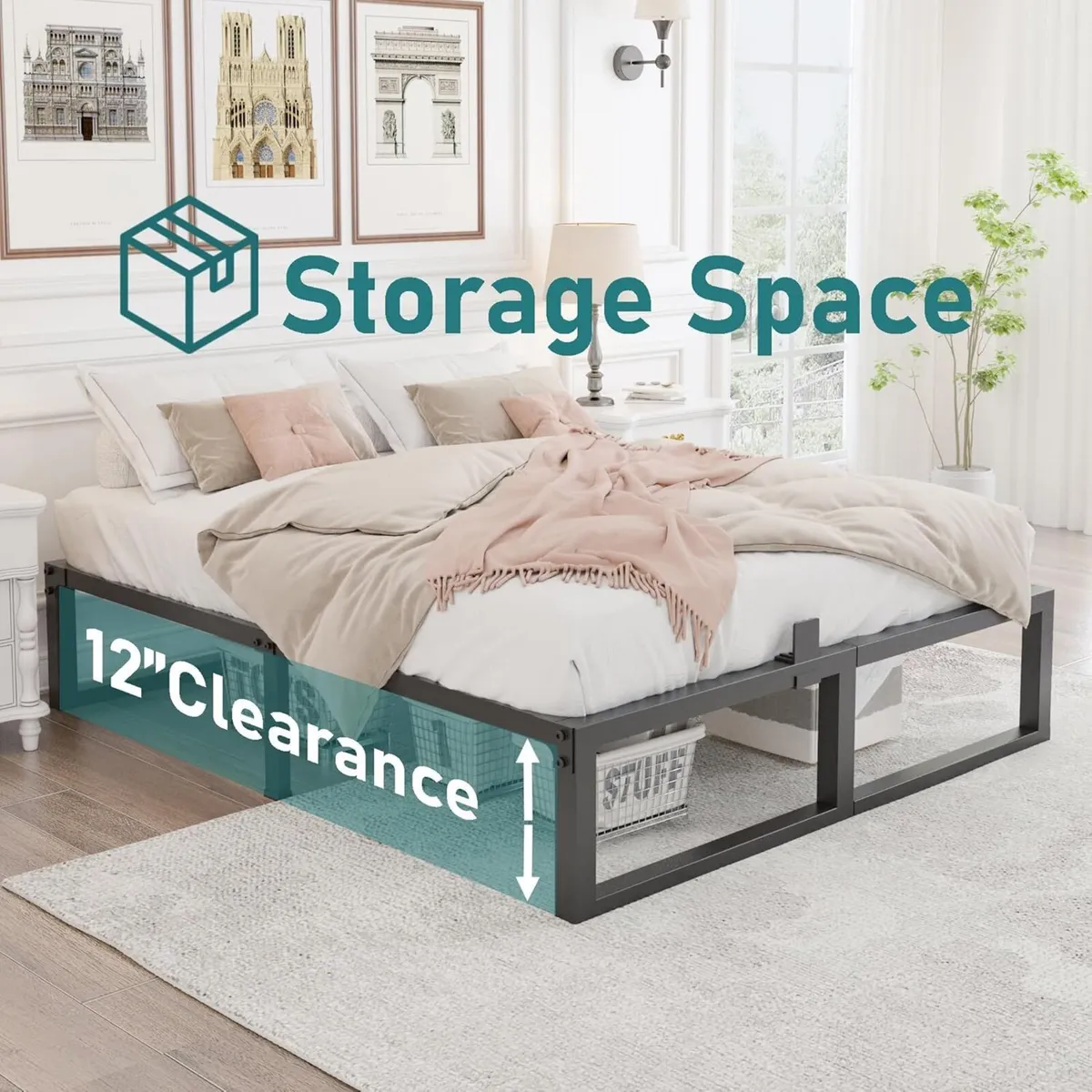 6ft Super King Bed Frame 180x200 cm - 36cm High - Image 4