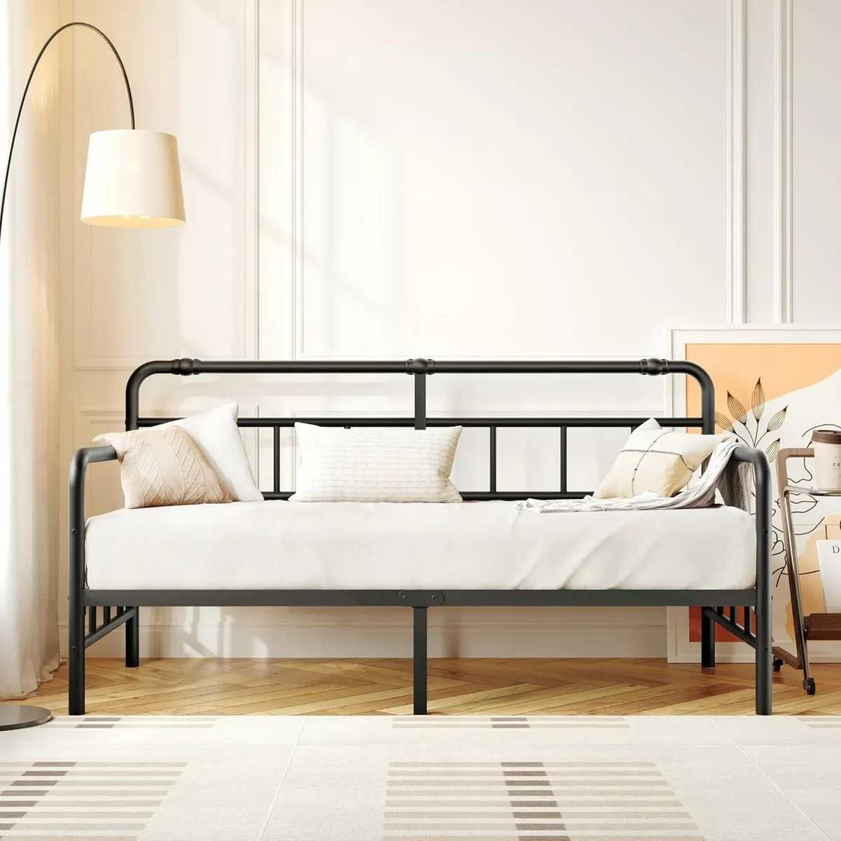 Metal Day Bed Frame with Headboard - Single - Image 3