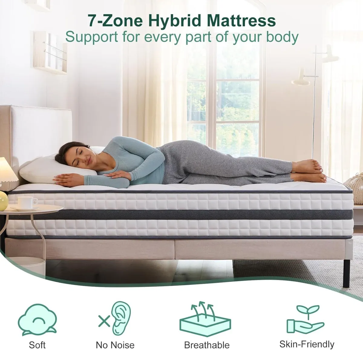 King Mattress Hybrid Memory Foam and Spring Zonal - Image 4