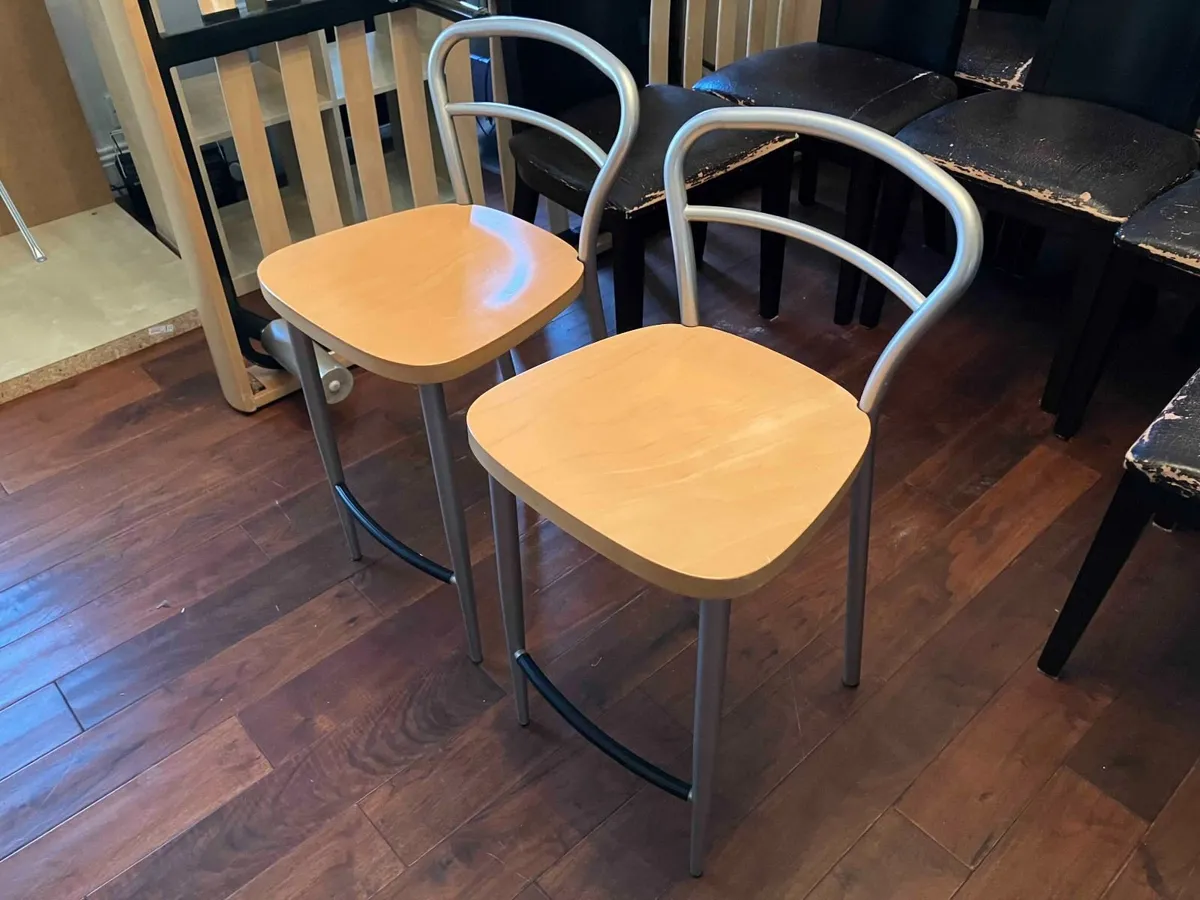 Kitchen bar stools 60cm seat height - 2x - Image 1