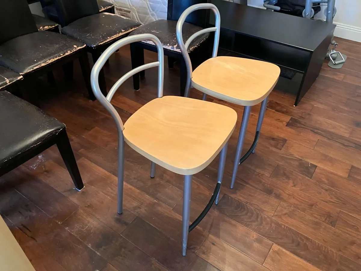 Kitchen bar stools 60cm seat height - 2x - Image 3