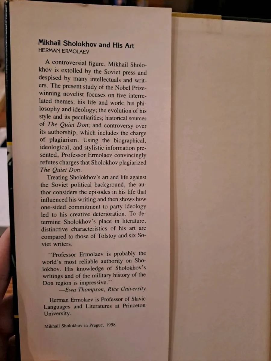 1st ed Mikhail Sholokhov and His Art - Image 3