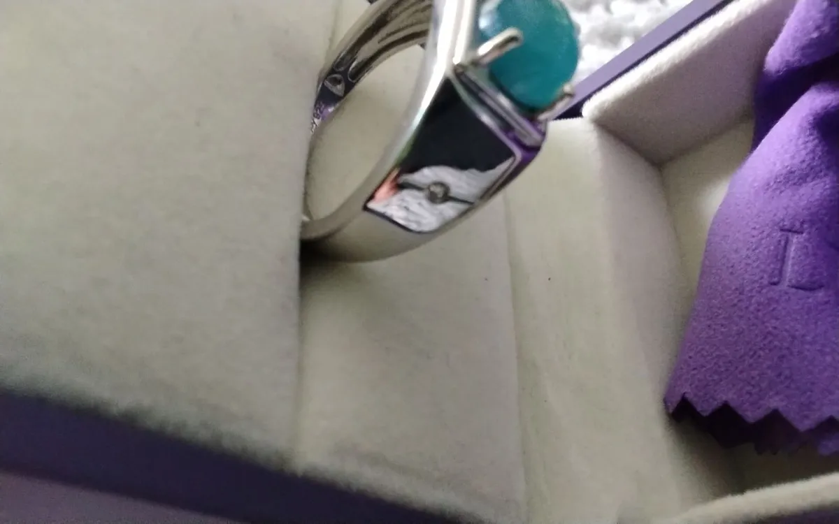 Sterling silver moonstone & topaz chunky ring U - Image 2