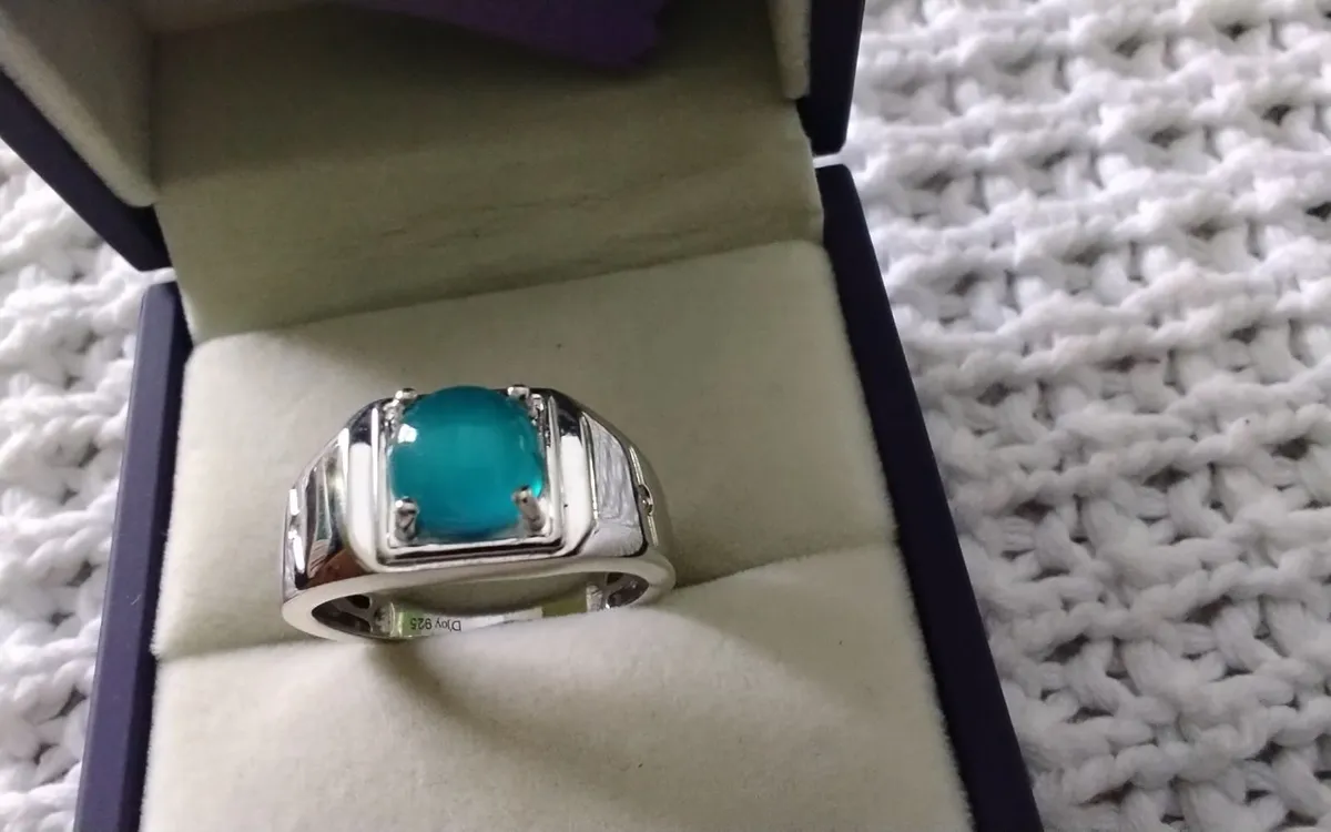 Sterling silver moonstone & topaz chunky ring U - Image 1