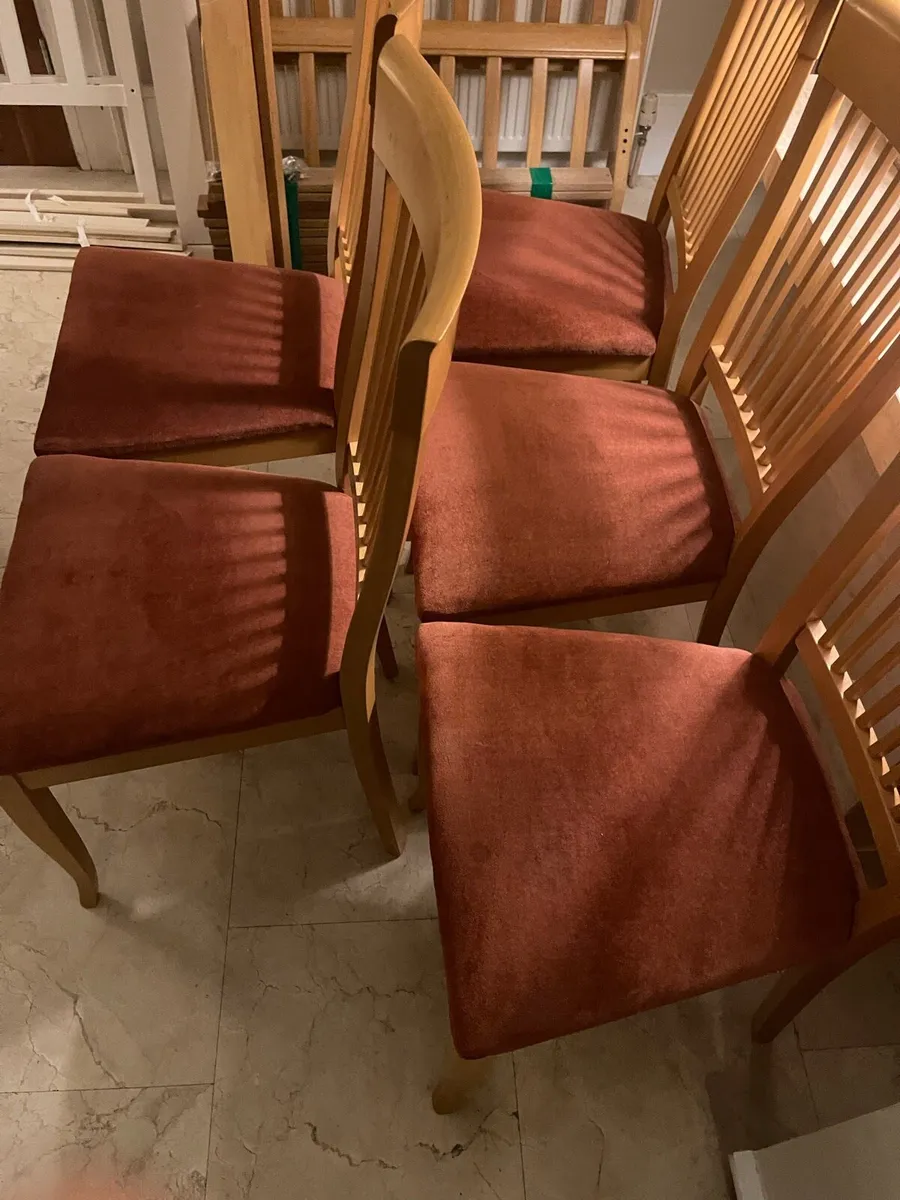 5 x Beautiful Padded Wooden Kitchen Dining Chairs - Image 2