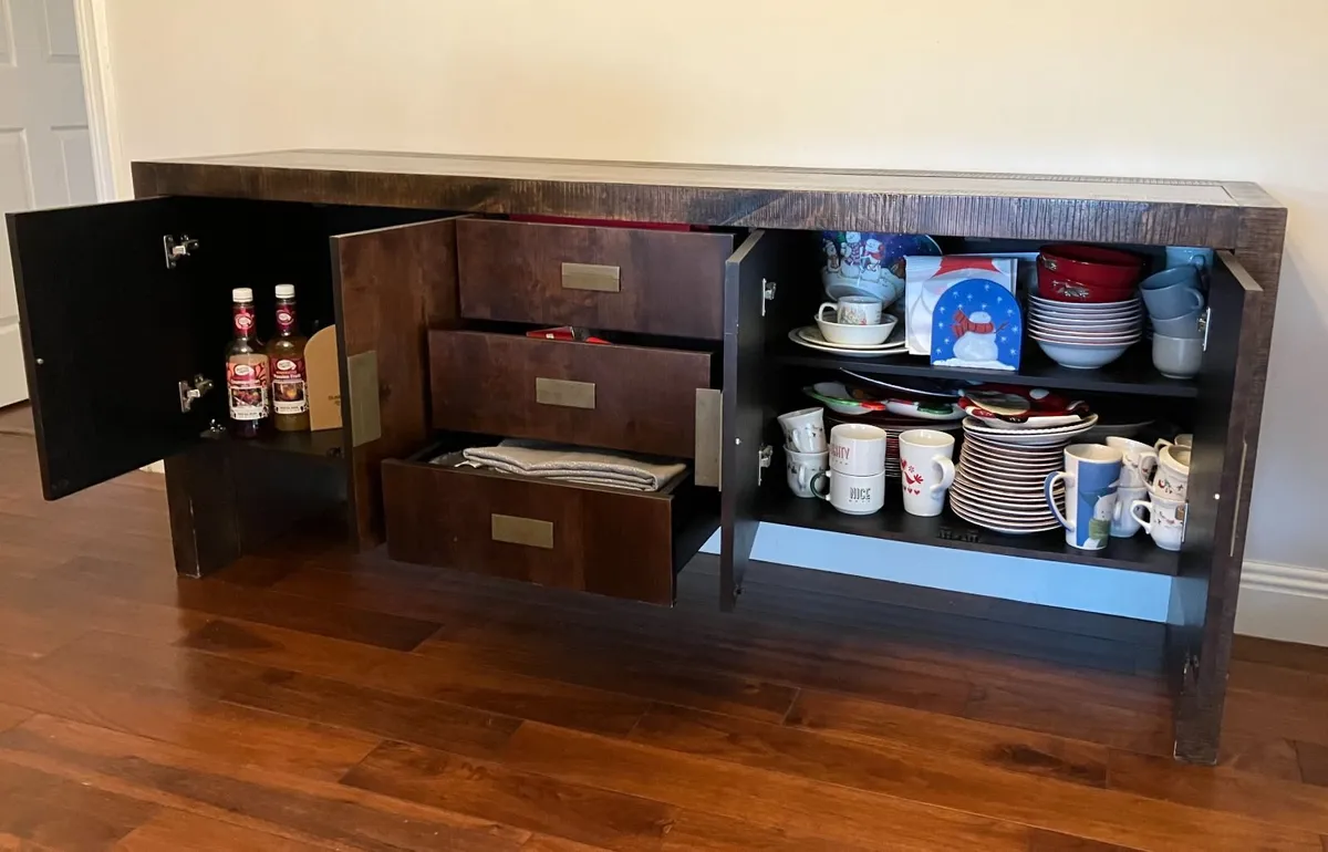 Dark Wood Sideboard 200cm - Image 4