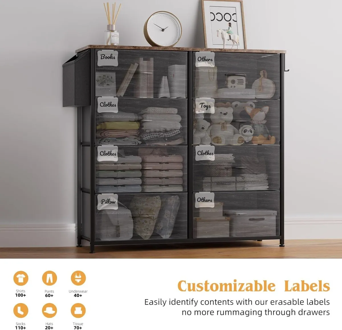 Fabric Chest of Drawers - Canvas Storage Unit - Image 4