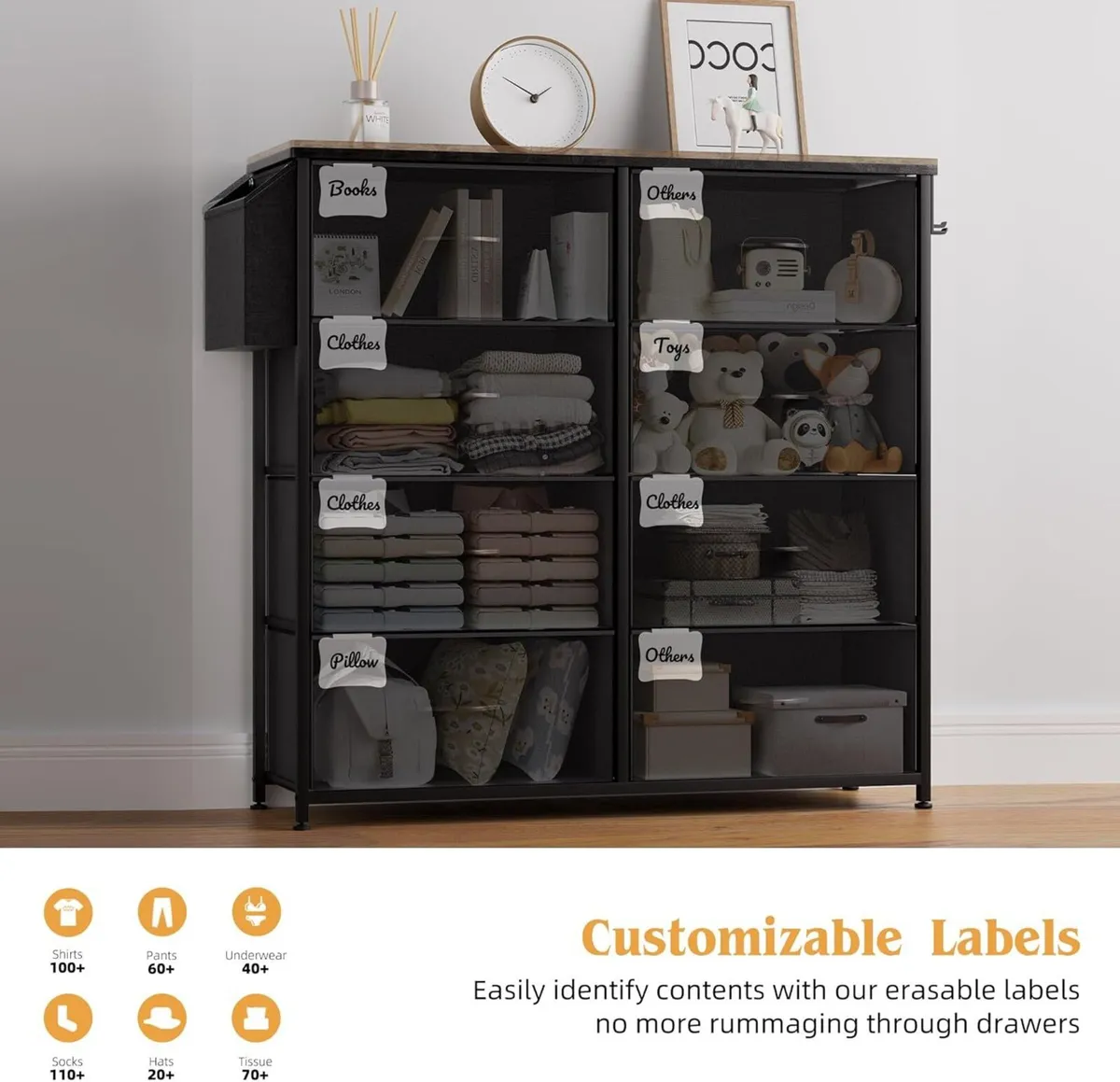 Fabric Chest of Drawers - Canvas Storage Unit - Image 4