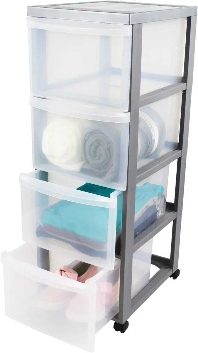 Plastic Drawers Storage Unit A4 Format 4 Wheels - Image 1
