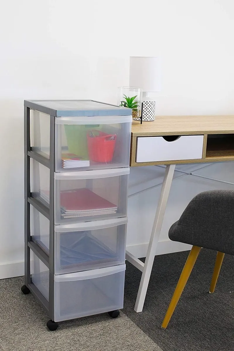 Plastic Drawers Storage Unit A4 Format 4 Wheels - Image 2