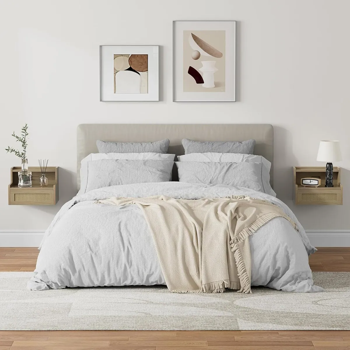 Set of 2 Floating Bedside Tables - Wall-Mounted - Image 4