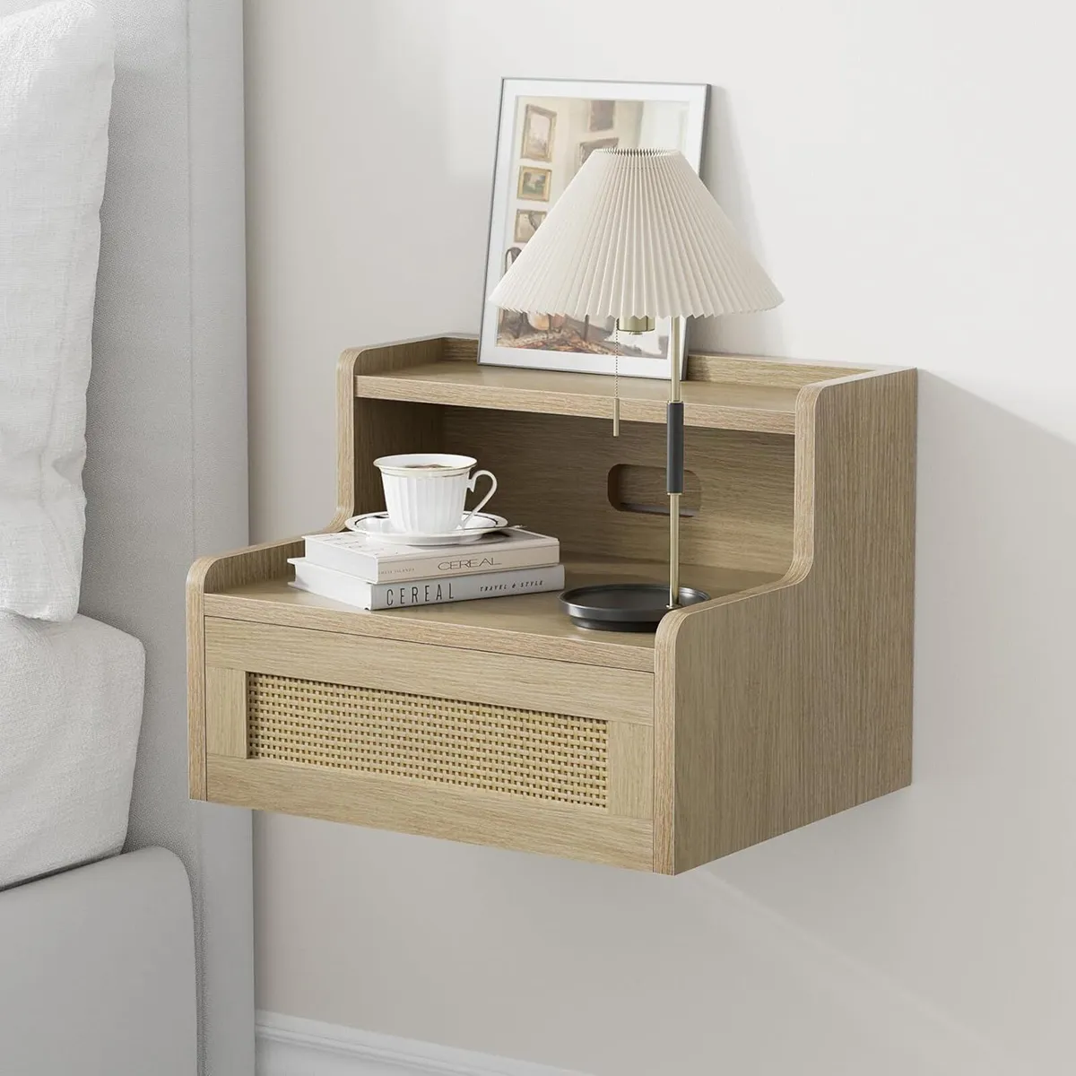 Set of 2 Floating Bedside Tables - Wall-Mounted - Image 3