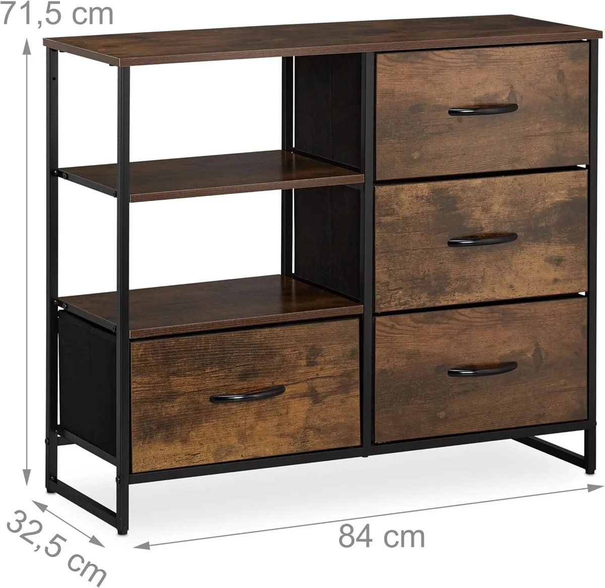 Chest of Drawers 4 H x W D: 71.5 84 32.5 cm - Image 3